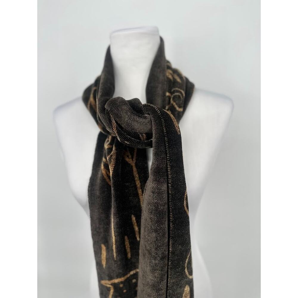 Maude Andrade Handwoven Elegance Artisian Tribal Folk Fringe Chenille Scarf 74"L - Picture 3 of 8